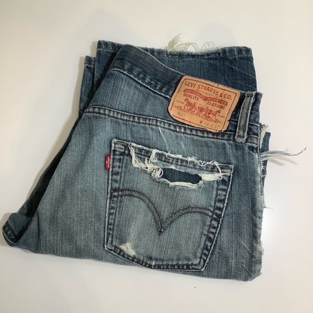 Levi’s 514 ripped straight leg jeans SZ 33/30 - Picture 12 of 14